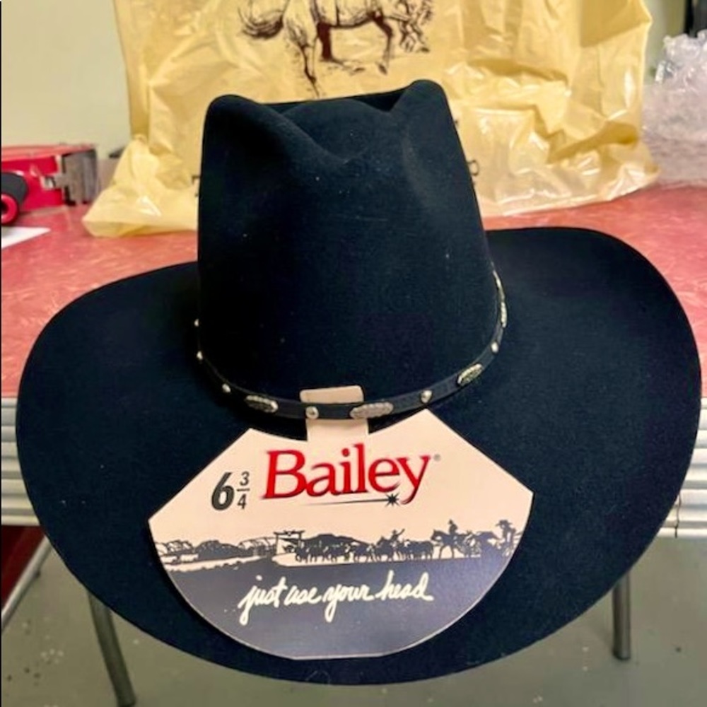 Women’s Bailey Hats Co [ 6 3/4 ] Black XX 2x Fur Blend Cowboy Hat